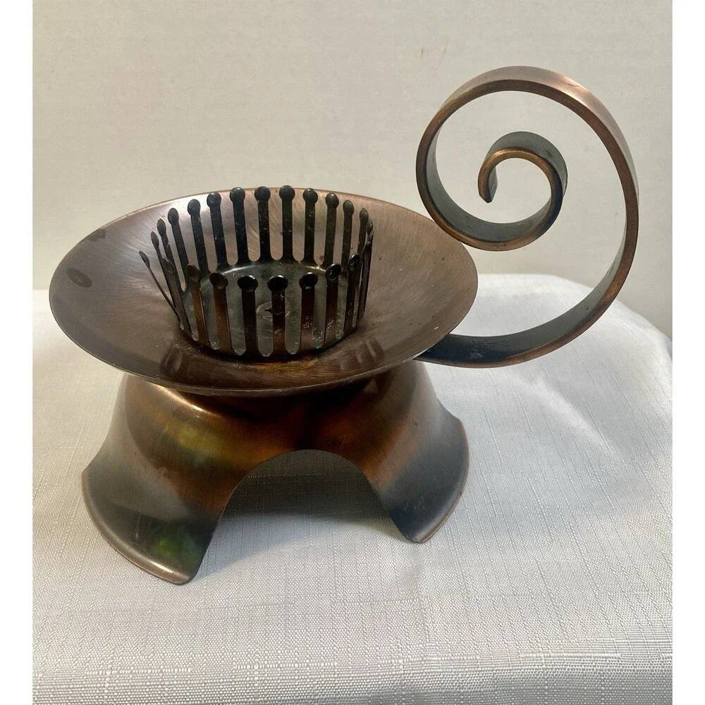 Partylite Copper Candle Holders Candle Lamps With Curved Handle